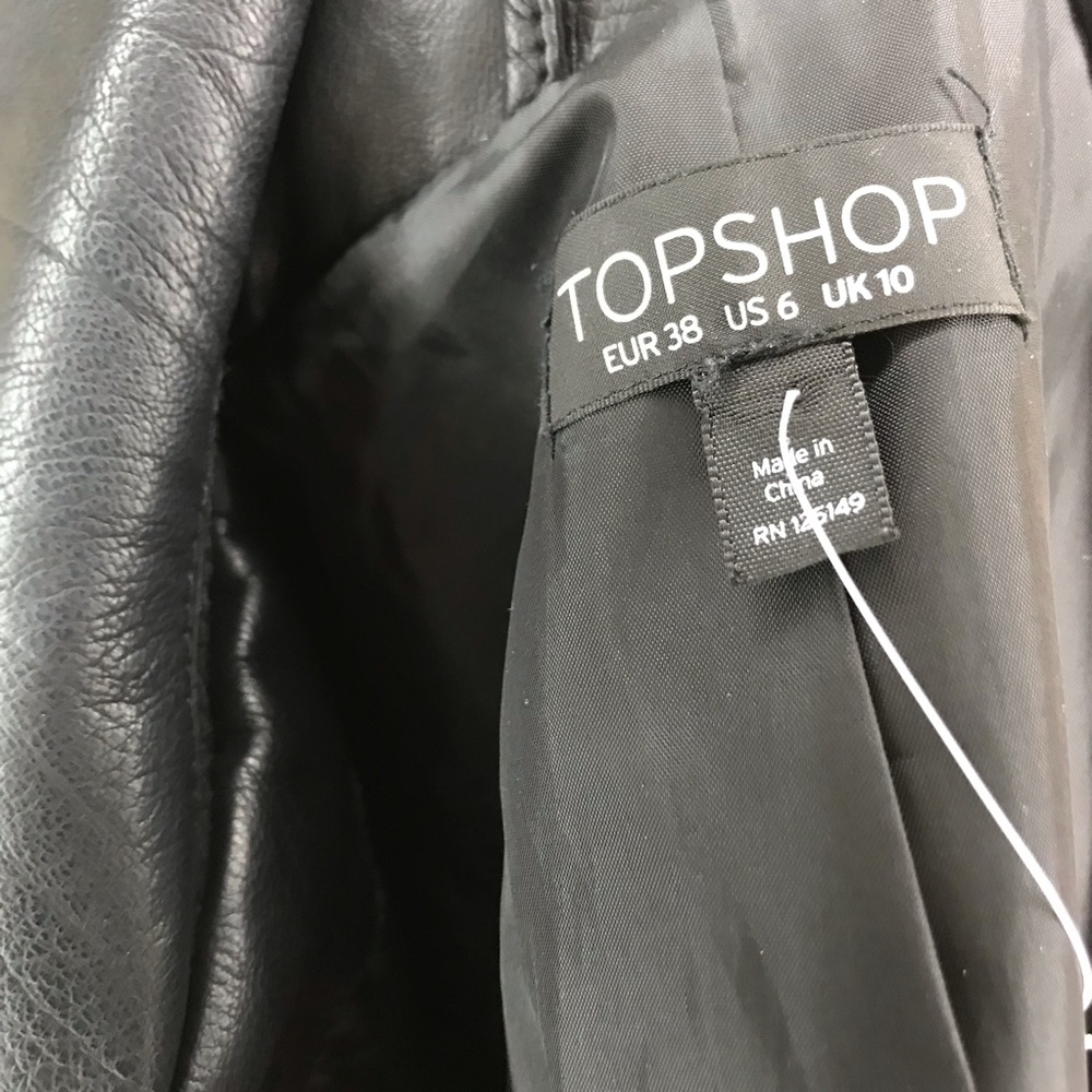 Topshop black moto jacket NEW WITHOUT TAGS sz 6 - Picture 4 of 6